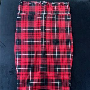 Torrid plaid foldover skirt, back slit, 0x
